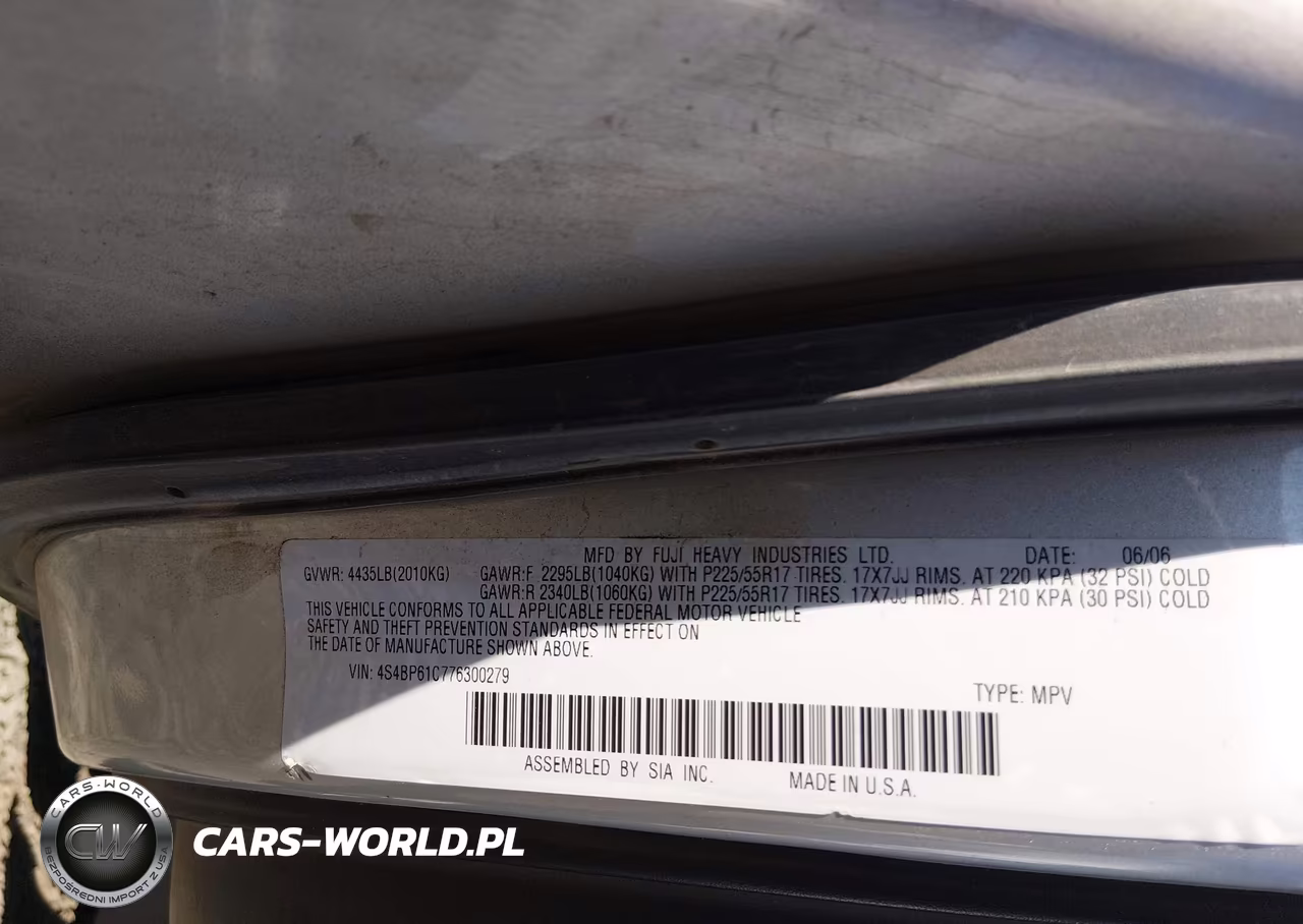 2007 Subaru Outback 2.5I VIN:4S4BP61C776300279 - 9