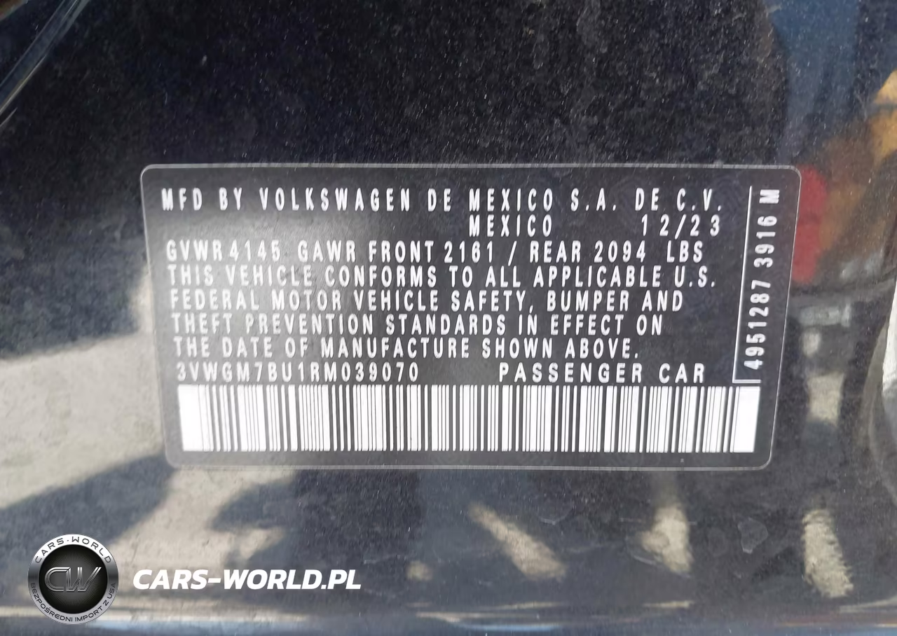 2024 Volkswagen Jetta 1.5T Sel VIN:3VWGM7BU1RM039070 - 9
