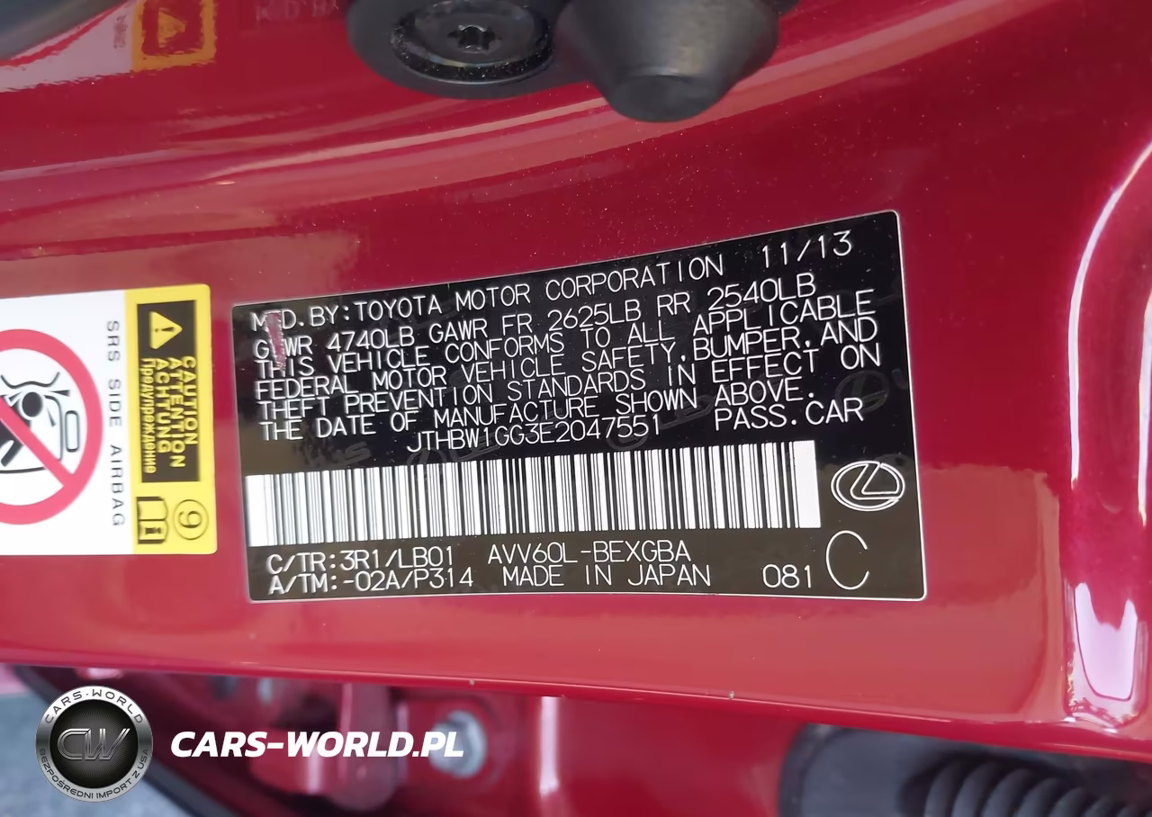 2014 Lexus Es 300H VIN:JTHBW1GG3E2047551 - 9