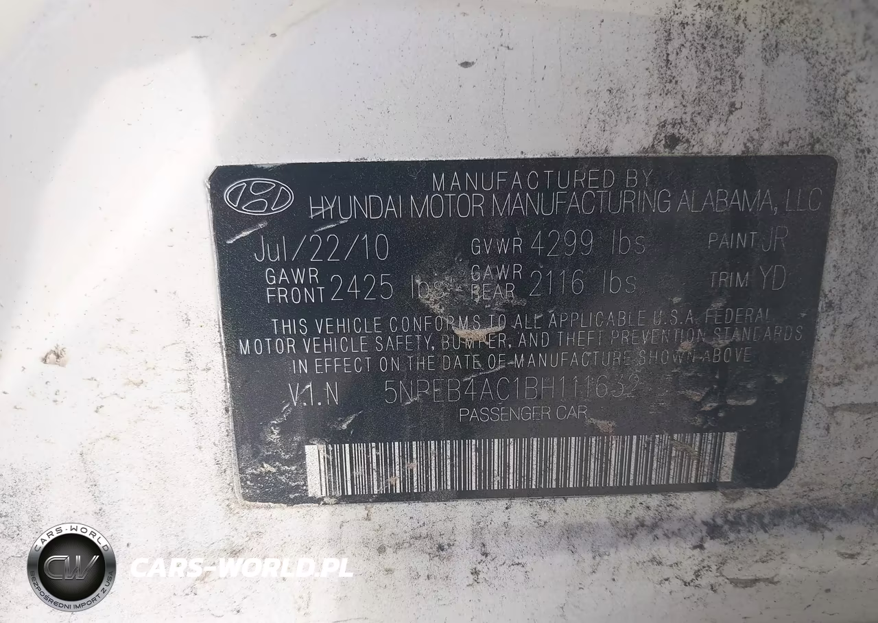 2011 Hyundai Sonata Gls VIN:5NPEB4AC1BH111632 - 9