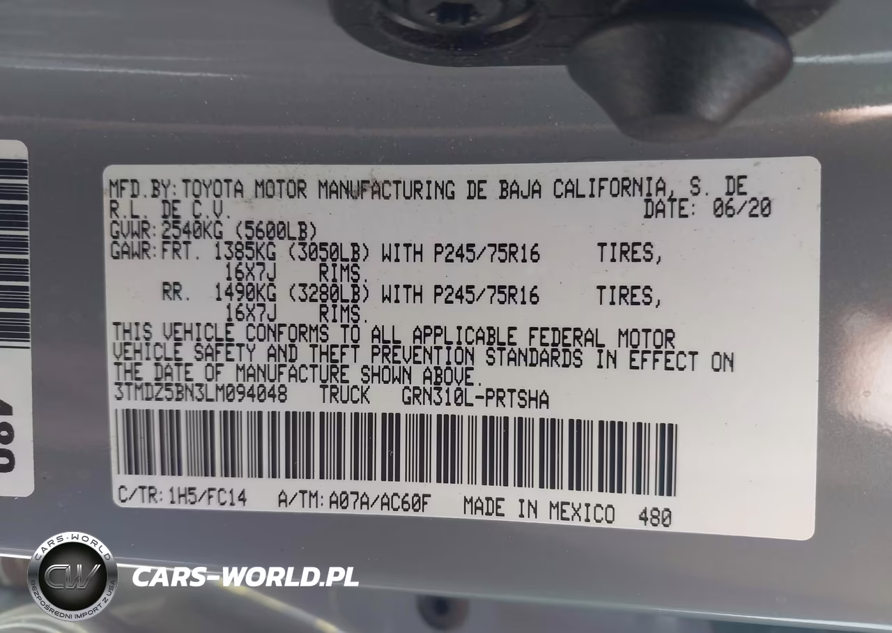 2020 Toyota Tacoma Sr5 V6 VIN:3TMDZ5BN3LM094048 - 9