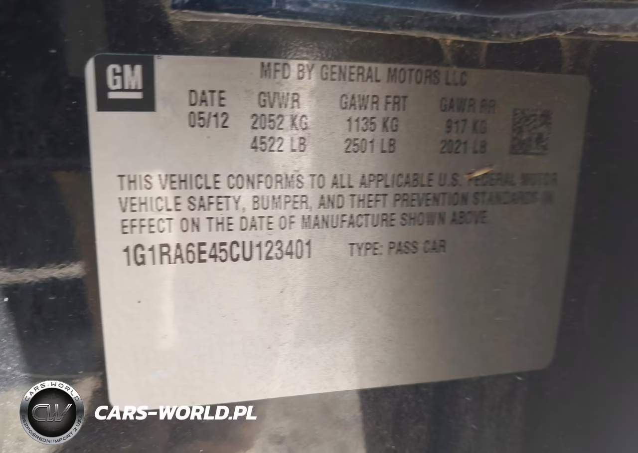 2012 Chevrolet Volt VIN:1G1RA6E45CU123401 - 9