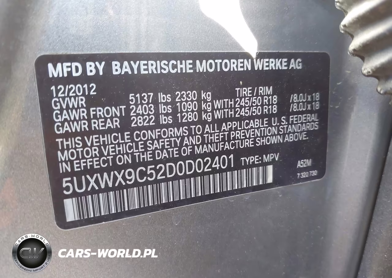 2013 BMW X3 xDrive28I VIN:5UXWX9C52D0D02401 - 9