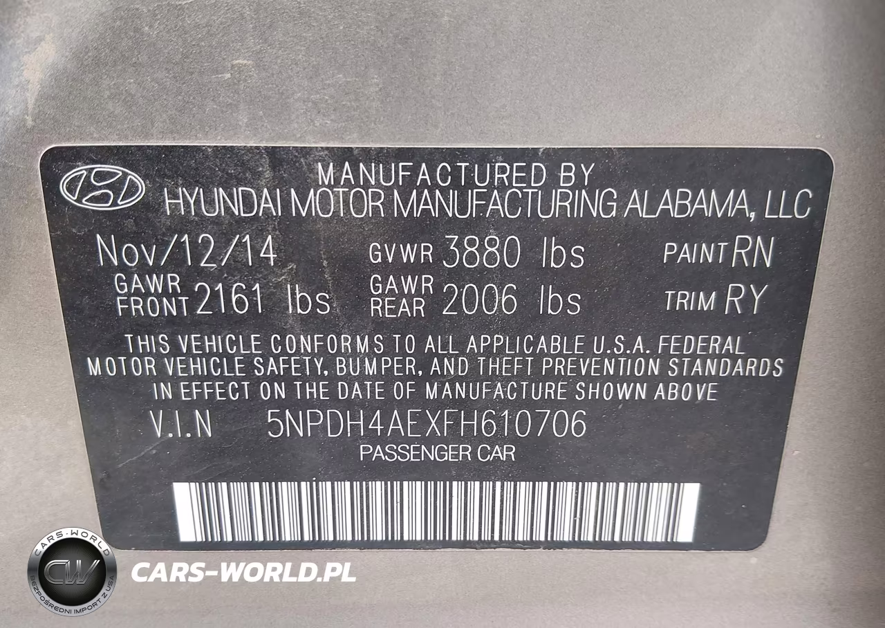 2015 Hyundai Elantra Se VIN:5NPDH4AEXFH610706 - 9
