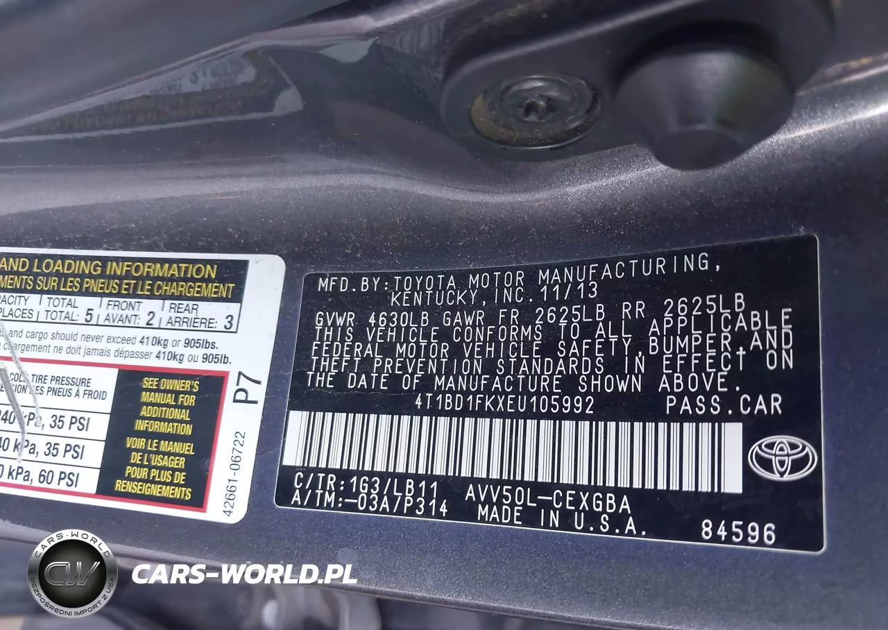 2014 Toyota Camry Hybrid Xle VIN:4T1BD1FKXEU105992 - 9