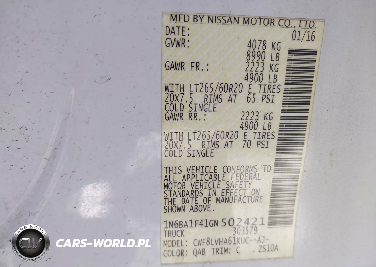 2016 Nissan Titan Xd Sl Diesel VIN:1N6BA1F41GN502421 - 9