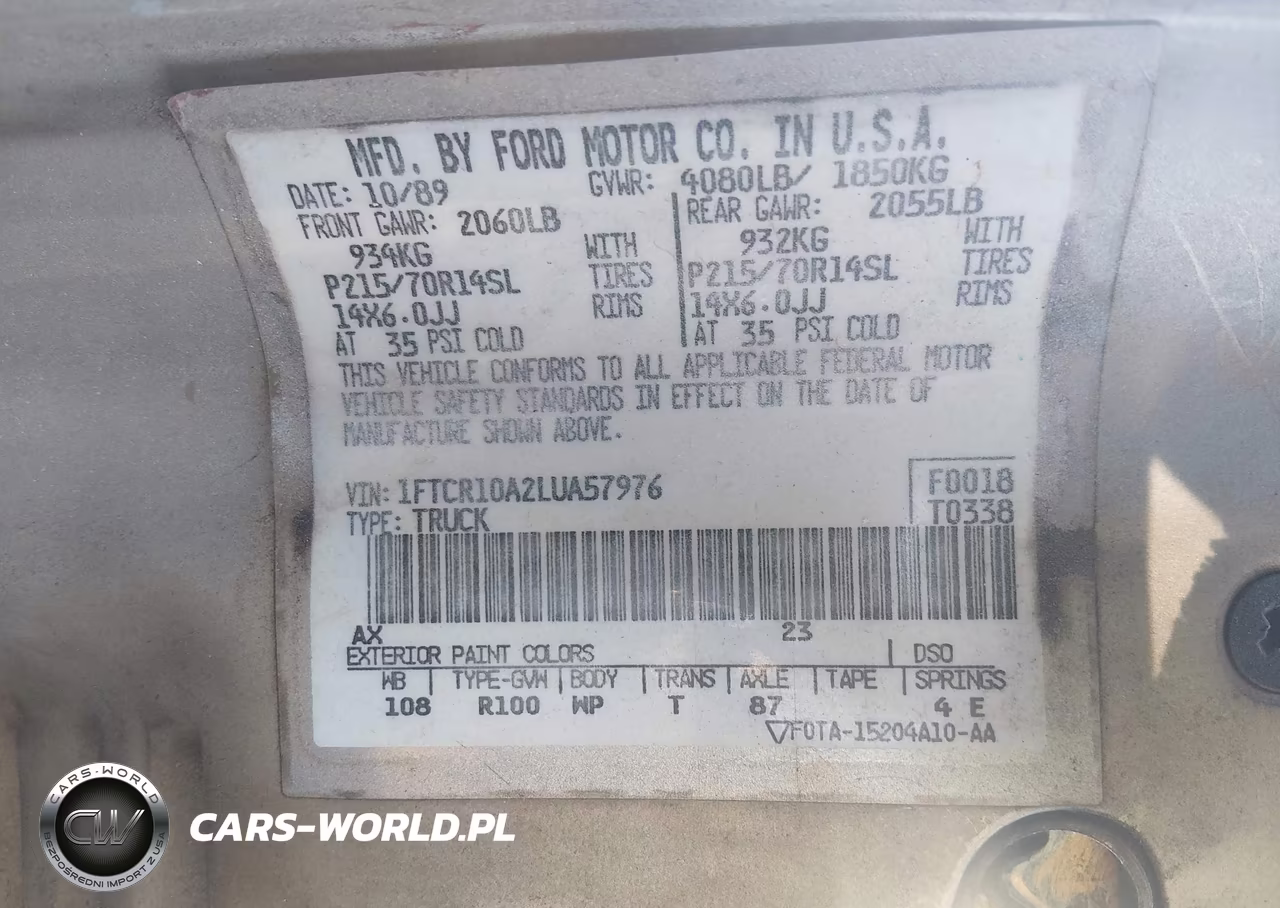 1990 Ford Ranger VIN:1FTCR10A2LUA57976 - 9