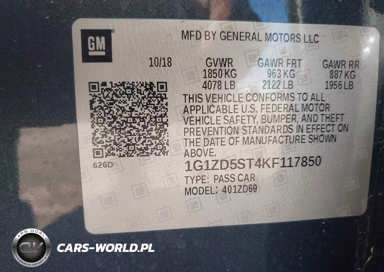 2019 Chevrolet Malibu Lt VIN:1G1ZD5ST4KF117850 - 9