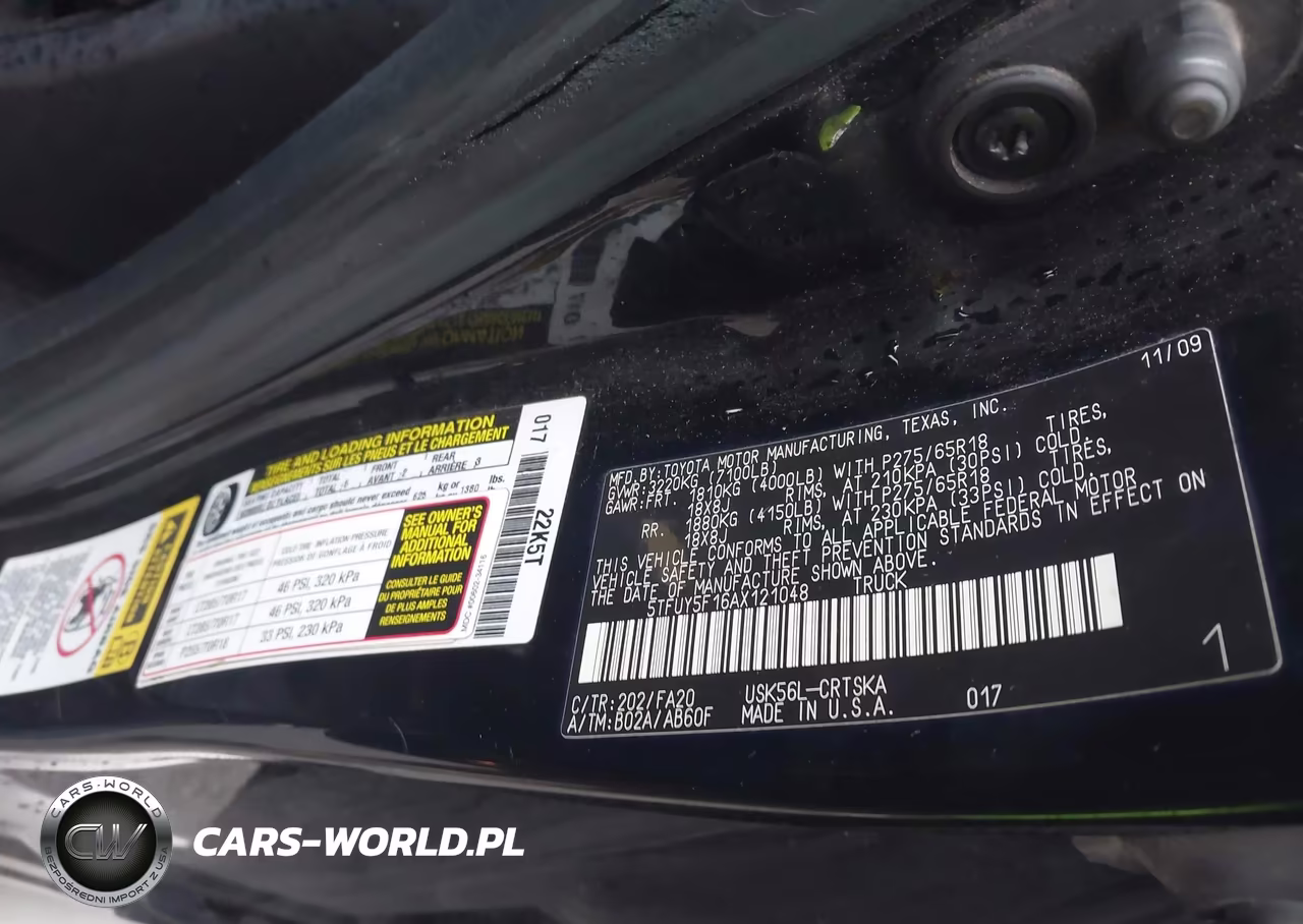 2010 Toyota Tundra Grade 5.7L V8 VIN:5TFUY5F16AX121048 - 9