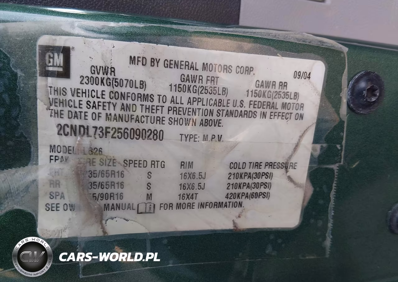 2005 Chevrolet Equinox Lt VIN:2CNDL73F256090280 - 9