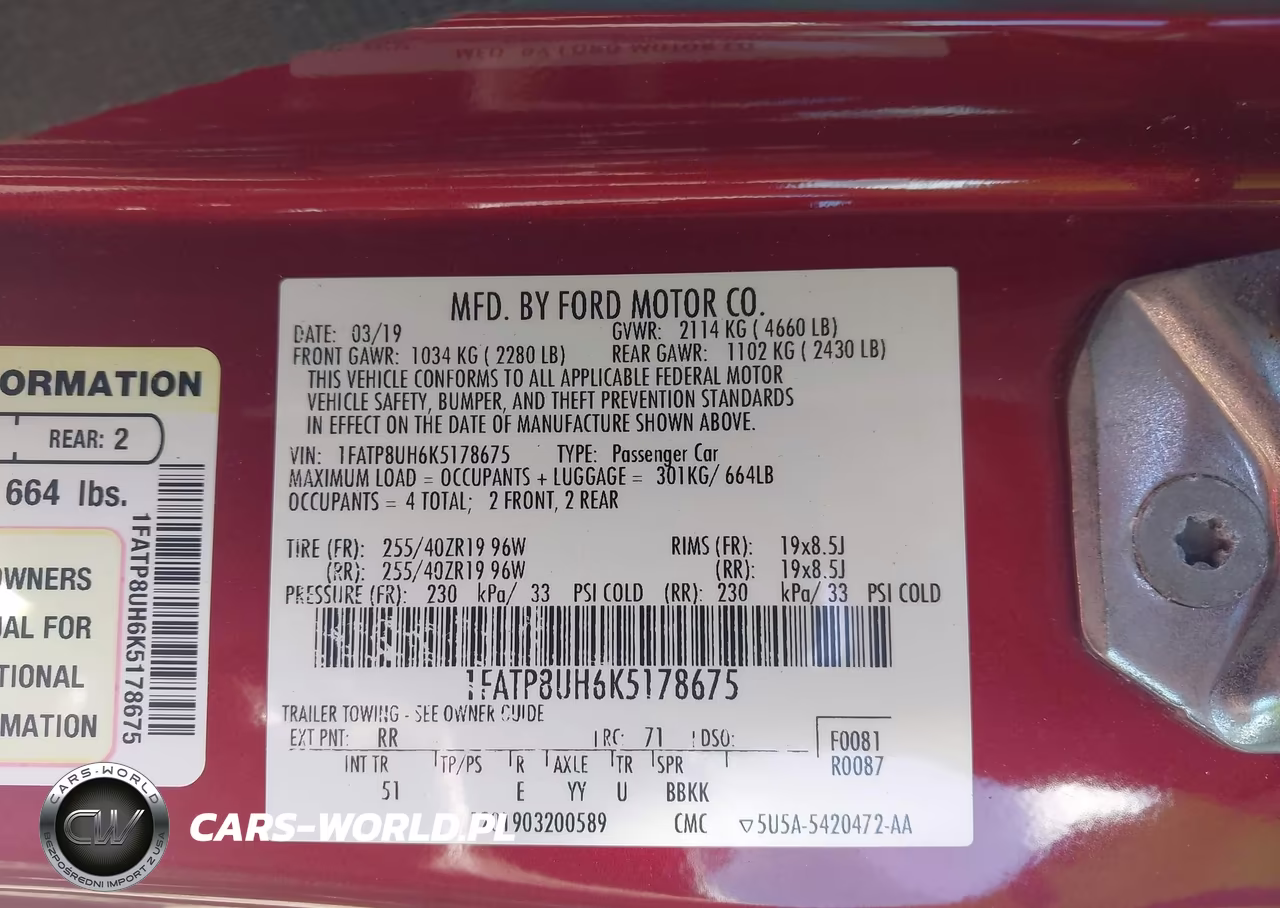2019 Ford Mustang Ecoboost Premium VIN:1FATP8UH6K5178675 - 9