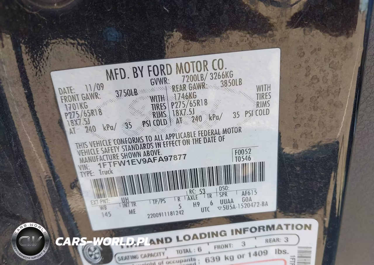 2010 Ford F-150 Fx4-Harley-Davidson-King Ranch-Lariat-Platinum-Xl-Xlt VIN:1FTFW1EV9AFA97877 - 9