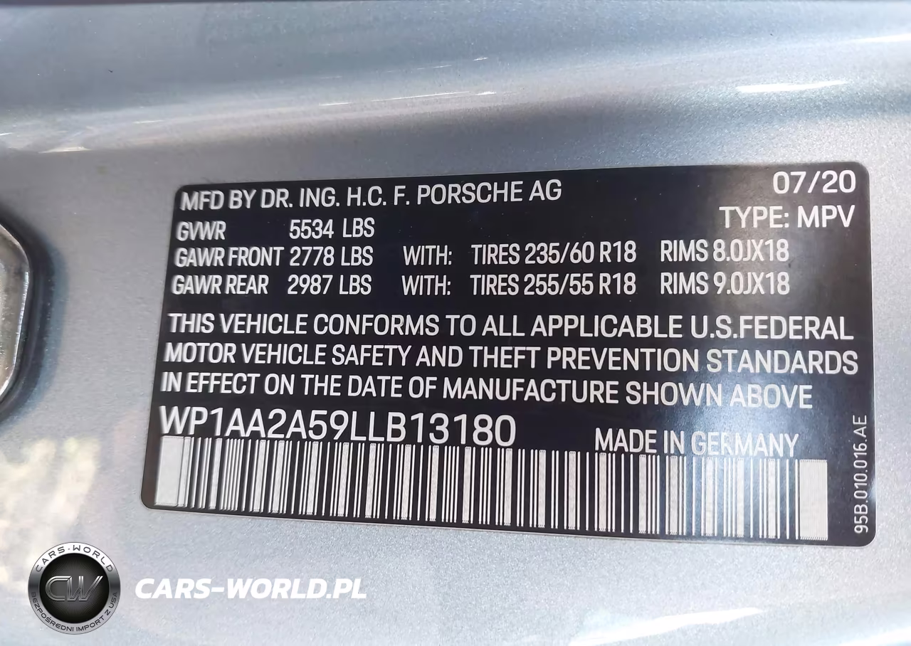 2020 Porsche Macan VIN:WP1AA2A59LLB13180 - 9