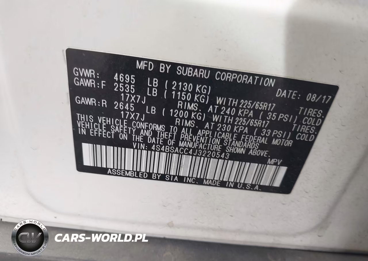 2018 Subaru Outback 2.5I Premium VIN:4S4BSACC4J3220543 - 9