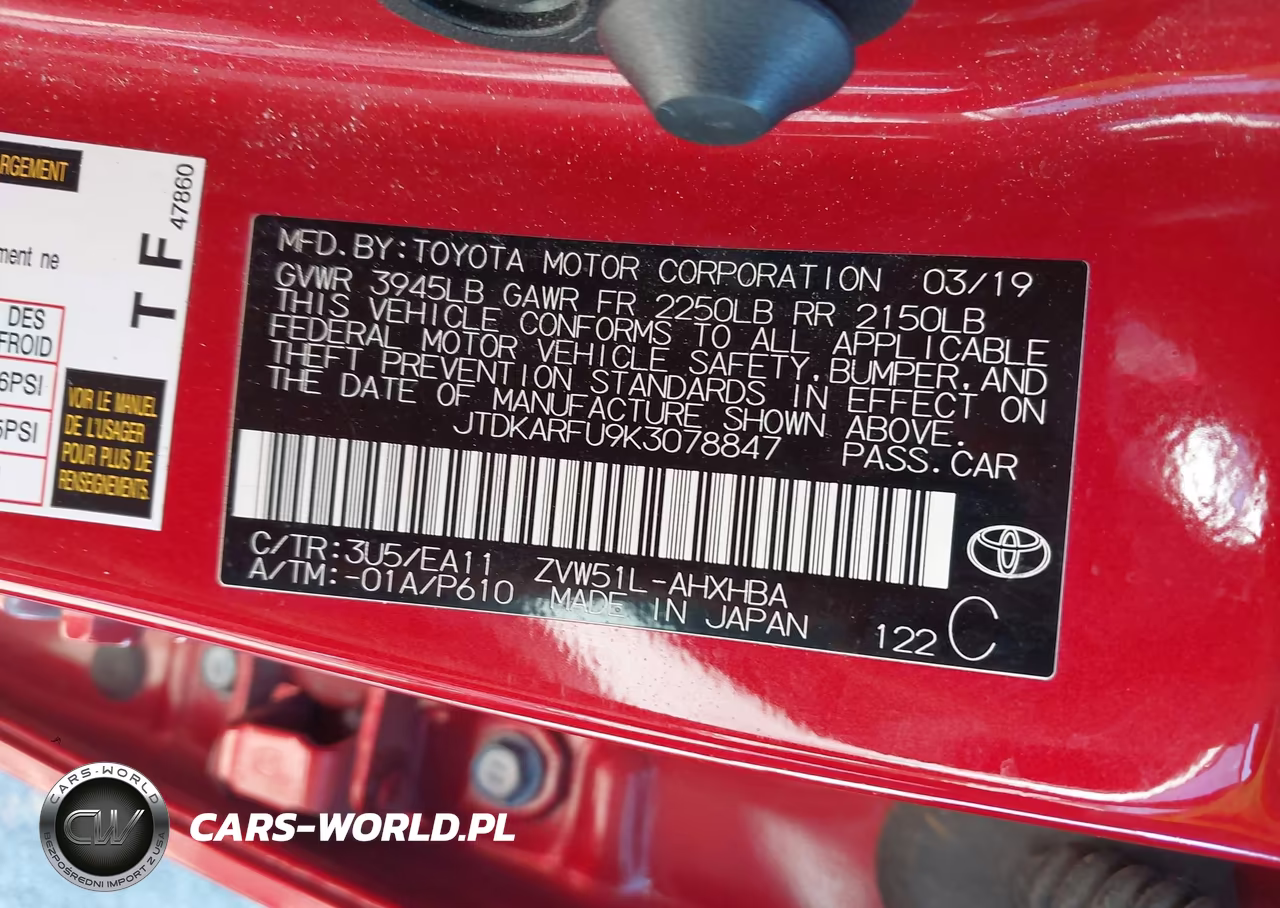 2019 Toyota Prius Limited VIN:JTDKARFU9K3078847 - 9