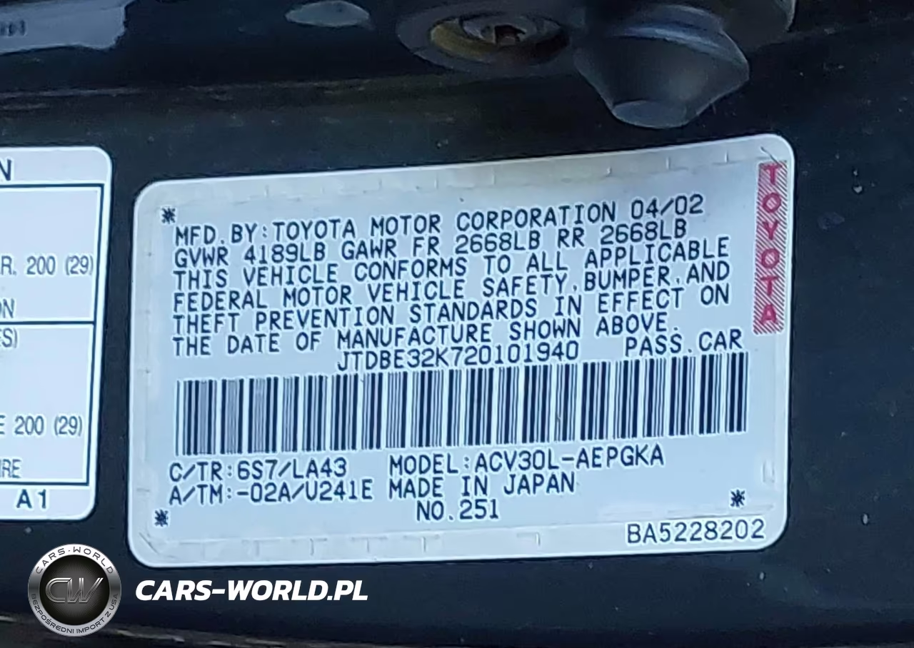 2002 Toyota Camry Xle VIN:JTDBE32K720101940 - 9