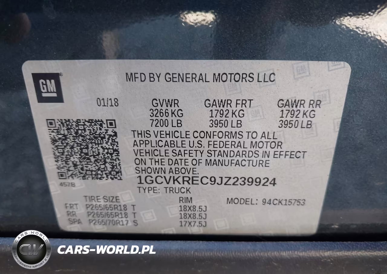 2018 Chevrolet Silverado 1500 2Lt VIN:1GCVKREC9JZ239924 - 9