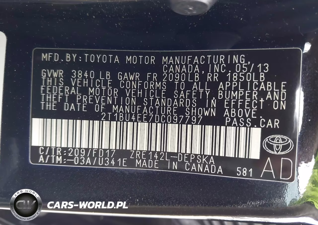 2013 Toyota Corolla S VIN:2T1BU4EE7DC097797 - 9