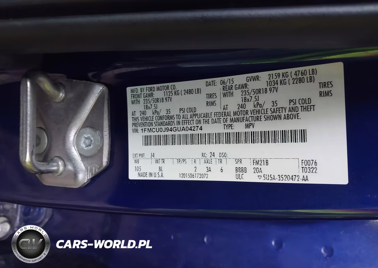 2016 Ford Escape Titanium VIN:1FMCU0J94GUA04274 - 9