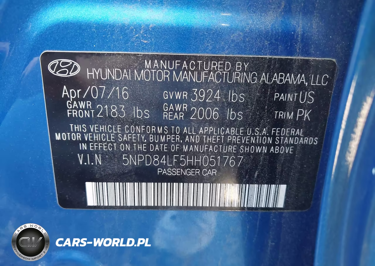 2017 Hyundai Elantra Limited VIN:5NPD84LF5HH051767 - 9