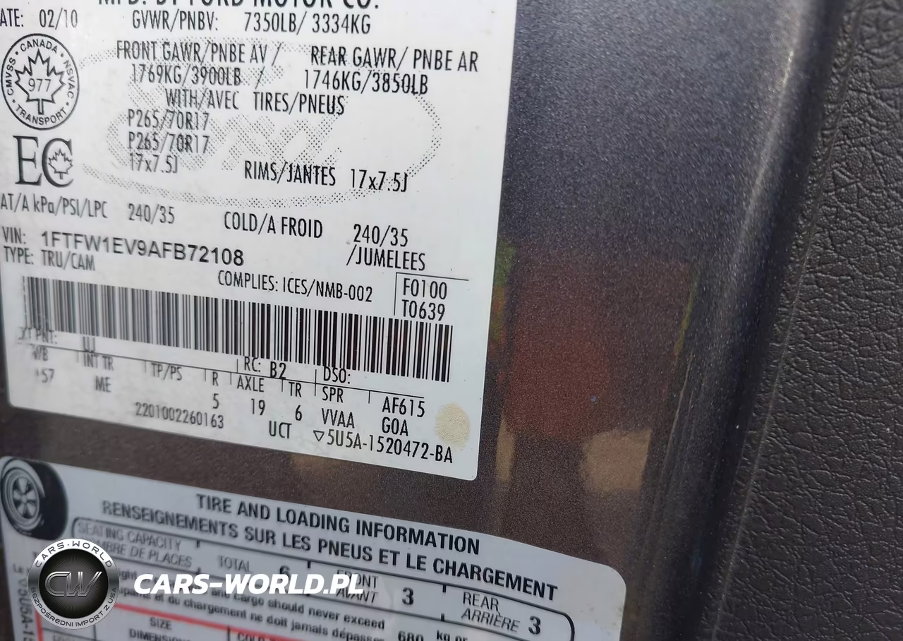2010 Ford F-150 Fx4-Harley-Davidson-King Ranch-Lariat-Platinum-Xl-Xlt VIN:1FTFW1EV9AFB72108 - 9