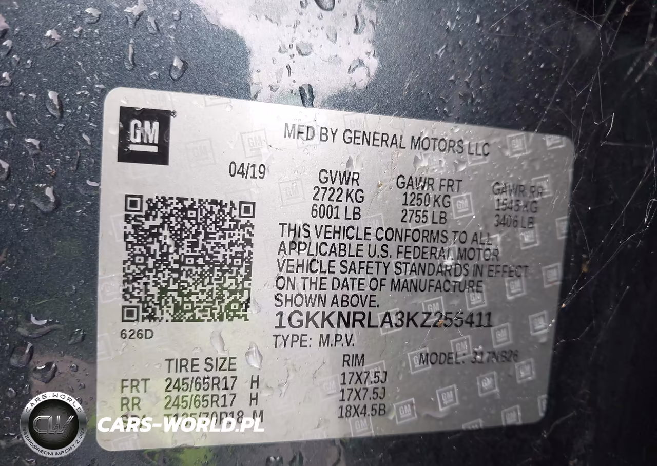 2019 GMC Acadia Sle-1 VIN:1GKKNRLA3KZ255411 - 9