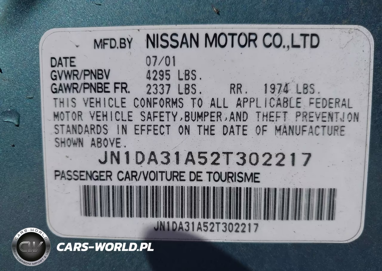 2002 Nissan Maxima Se VIN:JN1DA31A52T302217 - 9