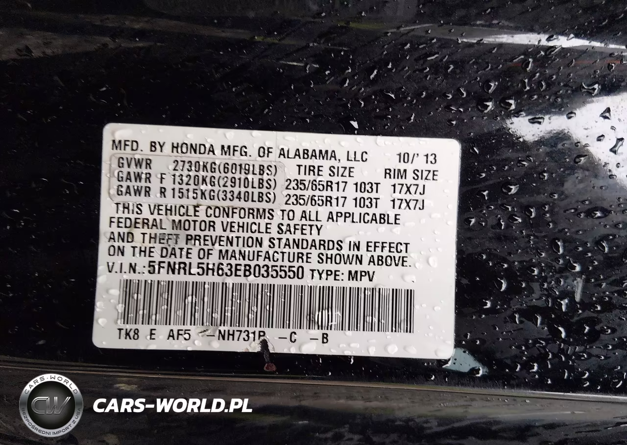 2014 Honda Odyssey Ex-L VIN:5FNRL5H63EB035550 - 9