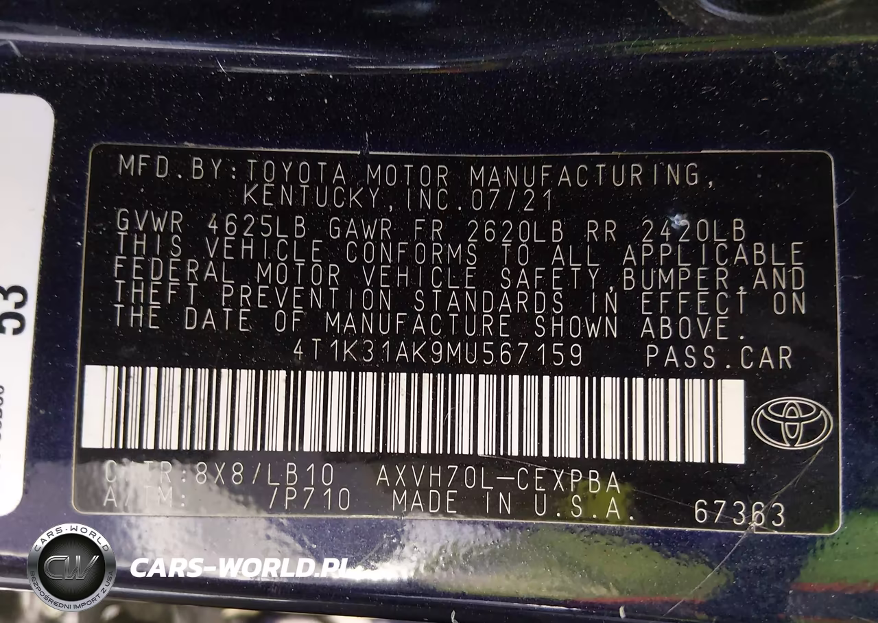 2021 Toyota Camry Xse Hybrid VIN:4T1K31AK9MU567159 - 9