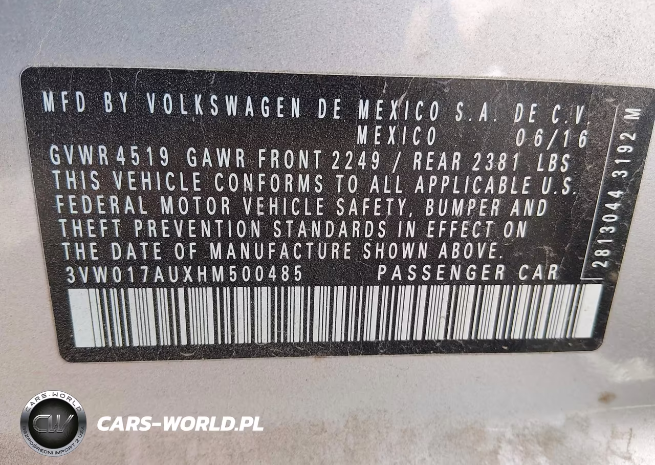2017 Volkswagen Golf Sportwagen Tsi S VIN:3VW017AUXHM500485 - 9