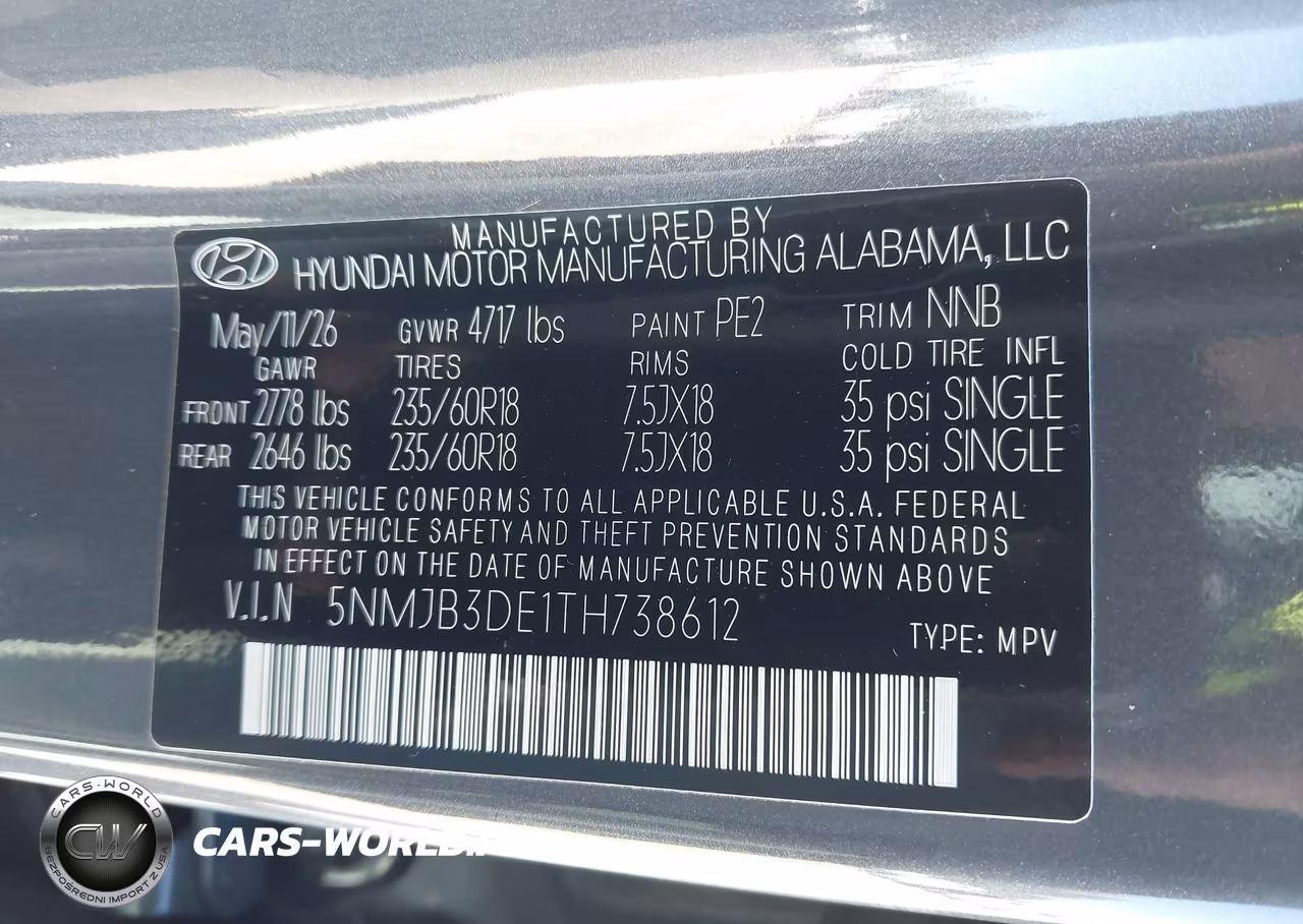 2026 Hyundai Tucson Sel VIN:5NMJB3DE1TH738612 - 9