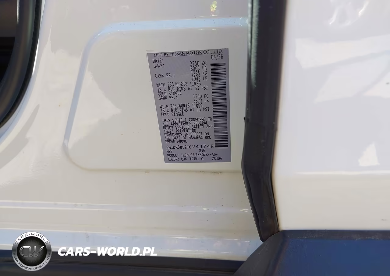2026 Nissan Pathfinder Sv VIN:5N1DR3BE2TC244748 - 9
