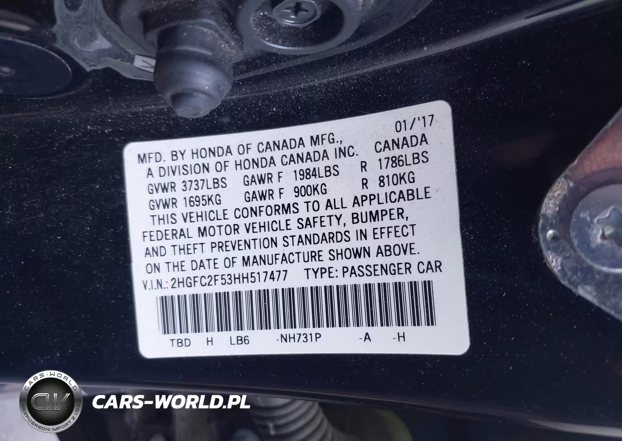 2017 Honda Civic Lx VIN:2HGFC2F53HH517477 - 9