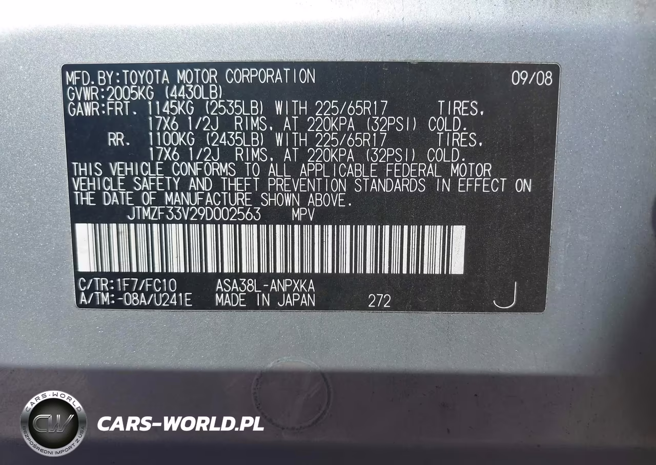 2009 Toyota Rav4 VIN:JTMZF33V29D002563 - 9