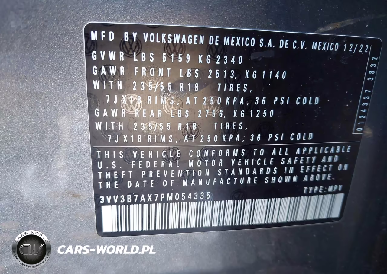 2023 Volkswagen Tiguan 2.0T Se VIN:3VV3B7AX7PM054335 - 9
