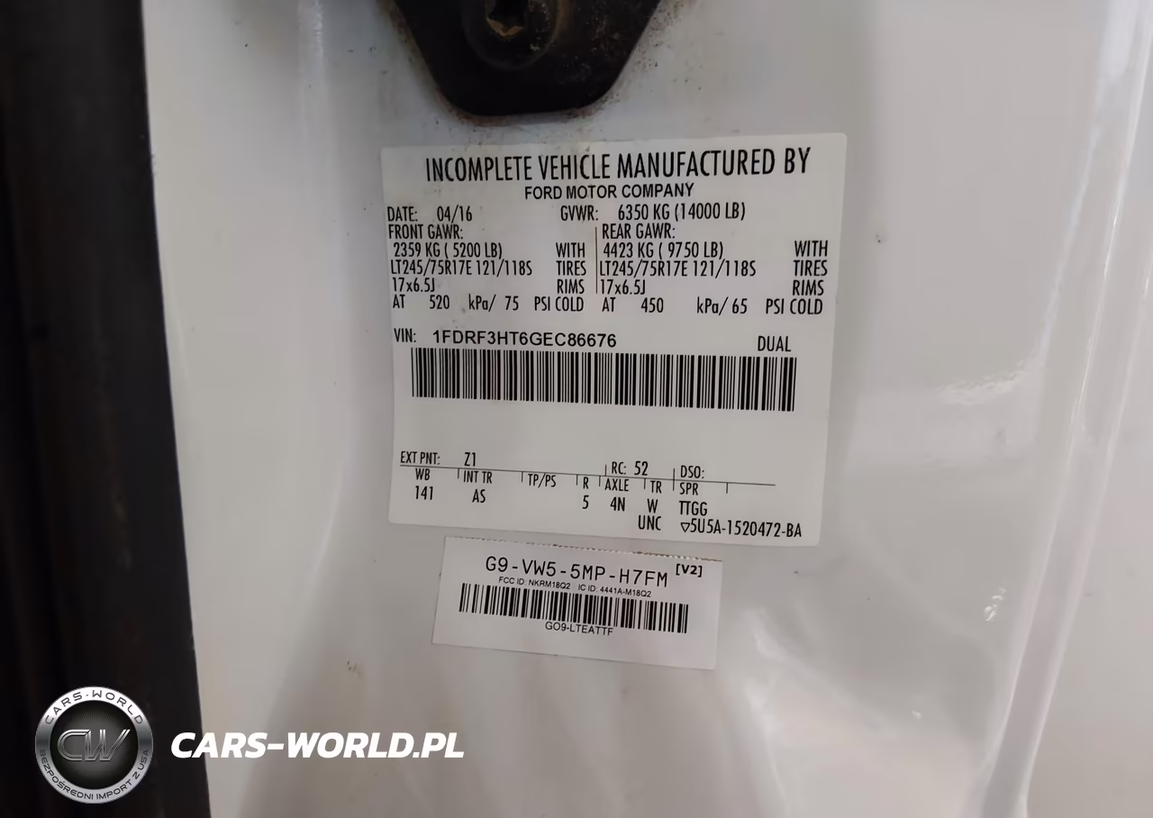 2016 Ford F-350 Chassis Xl VIN:1FDRF3HT6GEC86676 - 9