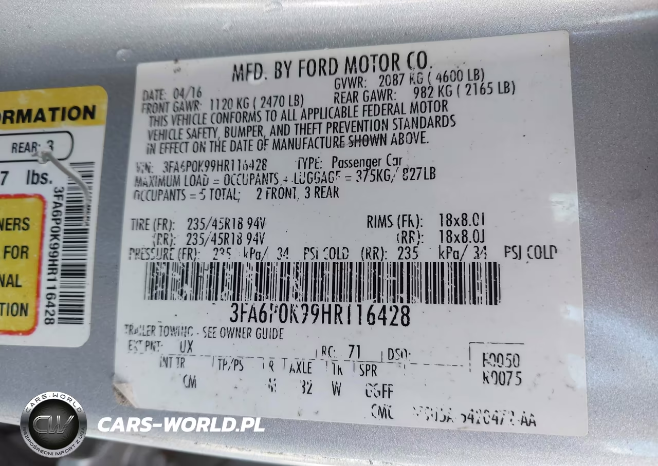 2017 Ford Fusion Titanium VIN:3FA6P0K99HR116428 - 9