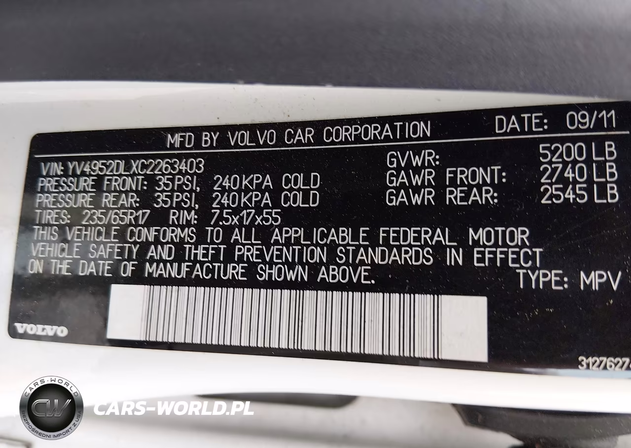 2012 Volvo Xc60 3.2-3.2 Platinum-3.2 Premier-3.2 Premier Plus VIN:YV4952DLXC2263403 - 9