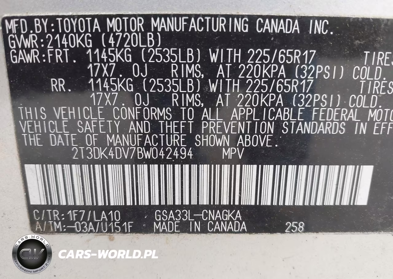 2011 Toyota Rav4 Limited V6 VIN:2T3DK4DV7BW042494 - 9
