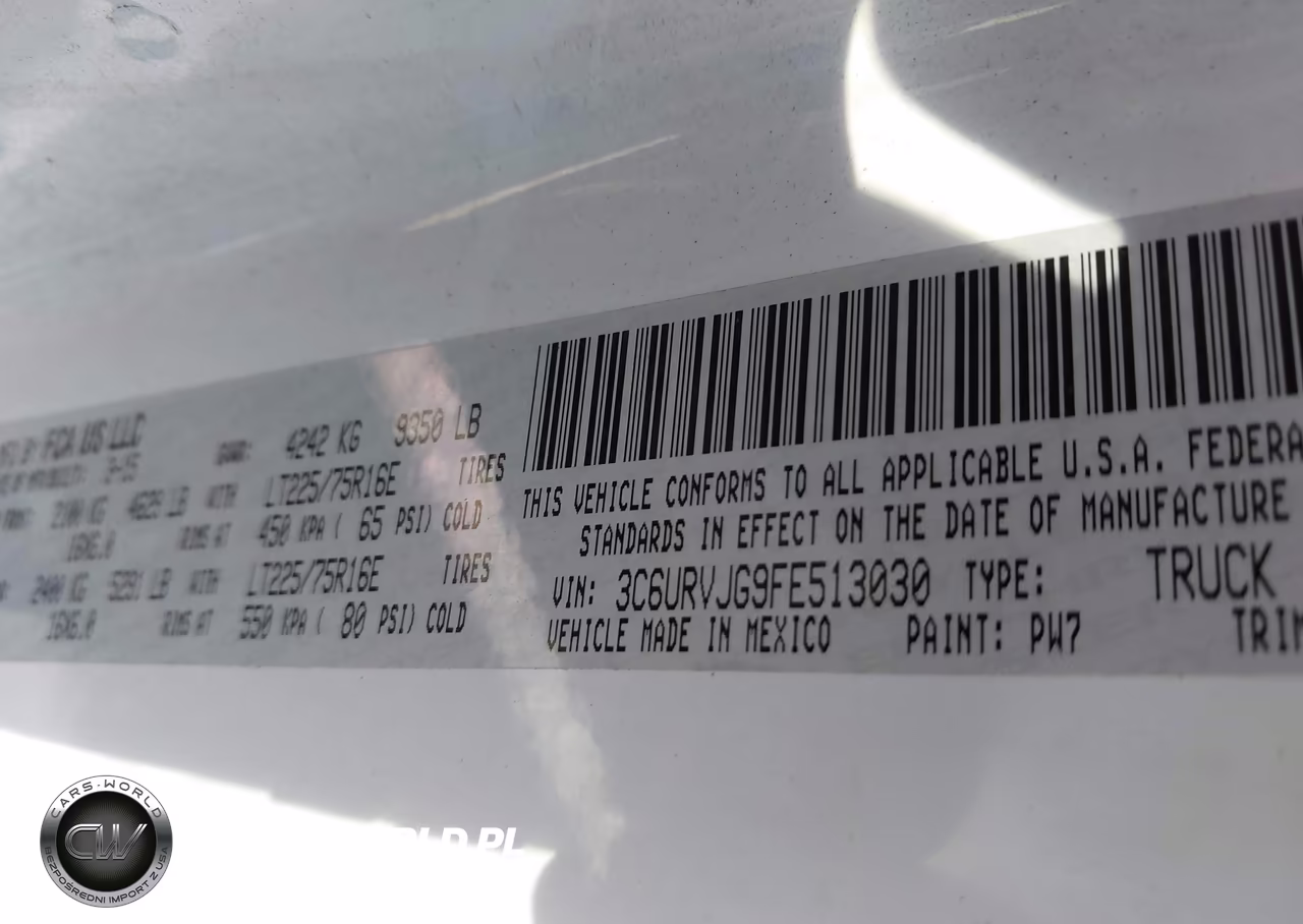 2015 Ram Promaster 3500 High Roof VIN:3C6URVJG9FE513030 - 9