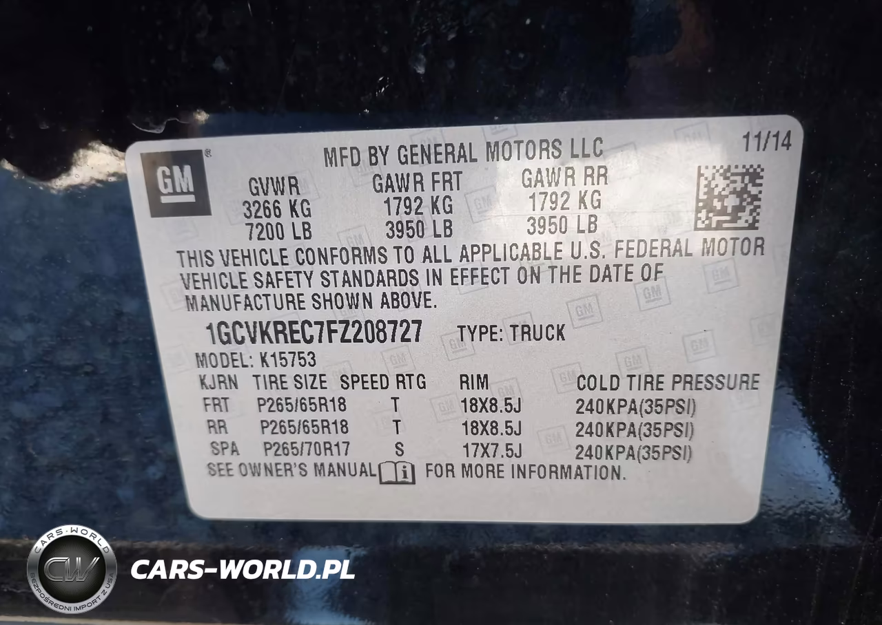 2015 Chevrolet Silverado 1500 1Lt VIN:1GCVKREC7FZ208727 - 9
