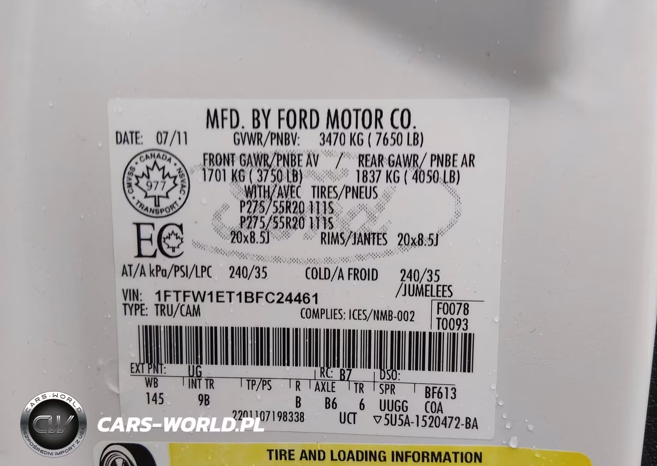 2011 Ford F-150 Platinum VIN:1FTFW1ET1BFC24461 - 9