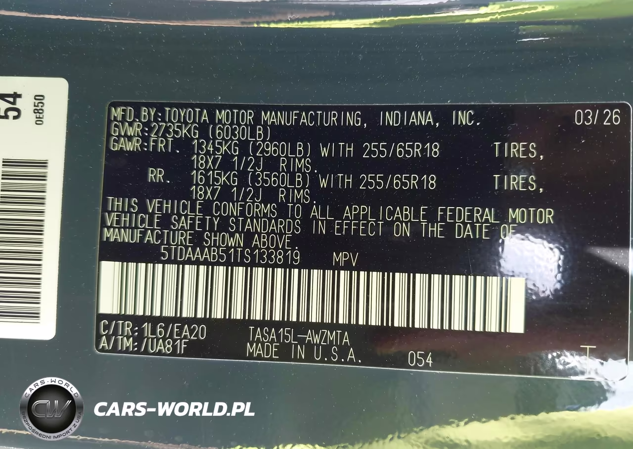 2026 Toyota Grand Highlander Xle VIN:5TDAAAB51TS133819 - 9