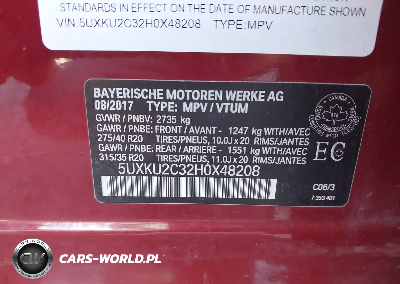 2017 BMW X6 xDrive35I VIN:5UXKU2C32H0X48208 - 9