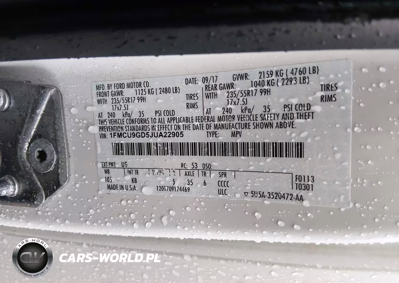 2018 Ford Escape Se VIN:1FMCU9GD5JUA22905 - 9
