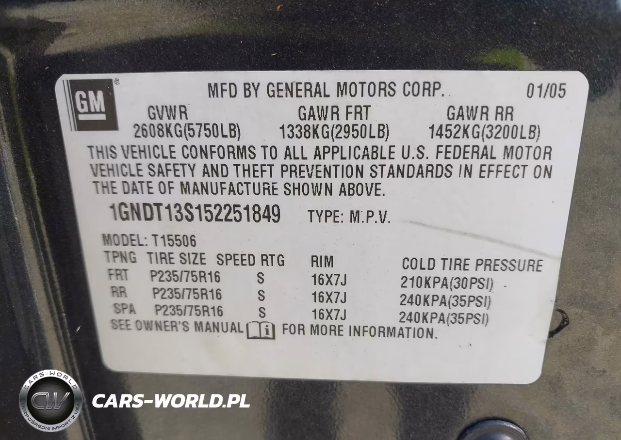2005 Chevrolet Trailblazer Ls VIN:1GNDT13S152251849 - 9