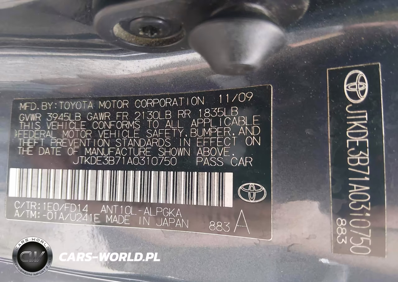 2010 Scion Tc VIN:JTKDE3B71A0310750 - 9