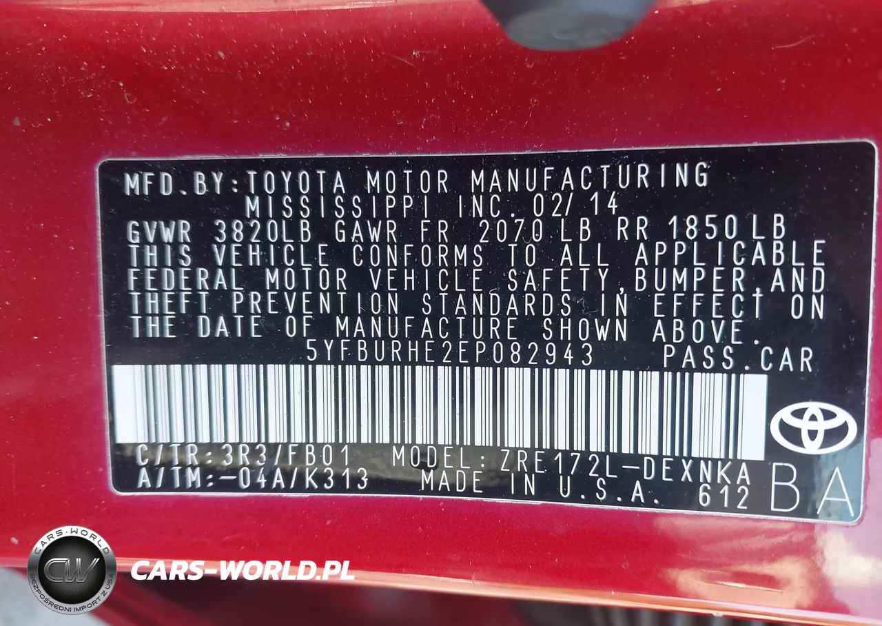2014 Toyota Corolla Le VIN:5YFBURHE2EP082943 - 9