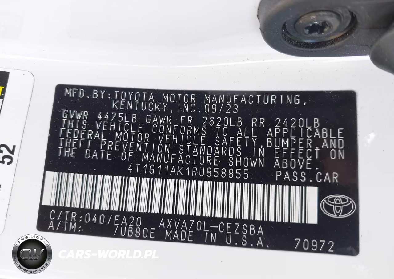 2024 Toyota Camry Se VIN:4T1G11AK1RU858855 - 9