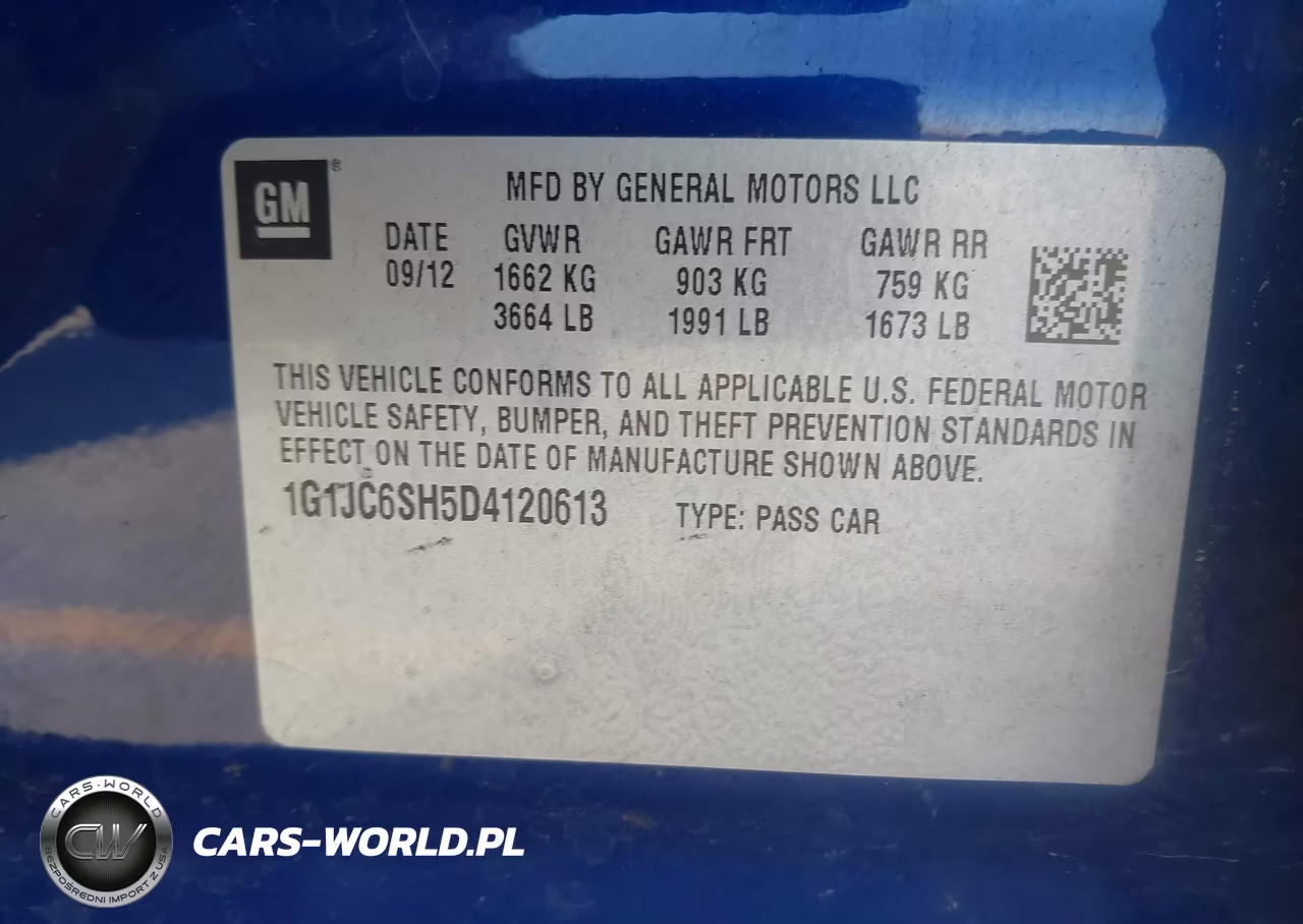 2013 Chevrolet Sonic Lt Auto VIN:1G1JC6SH5D4120613 - 9